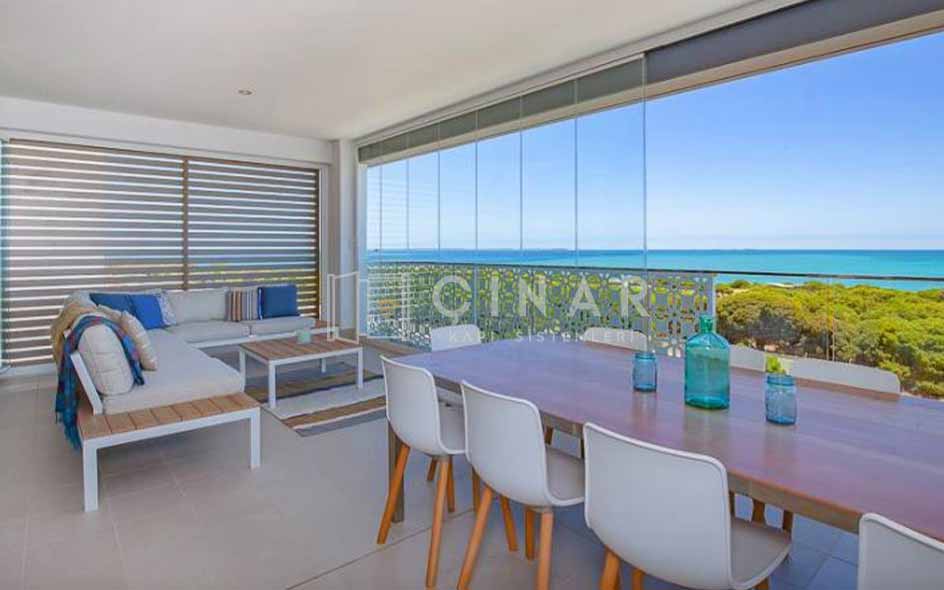 Katlanır Cam Balkon Üretimi - Çınar Kapı Sistemleri